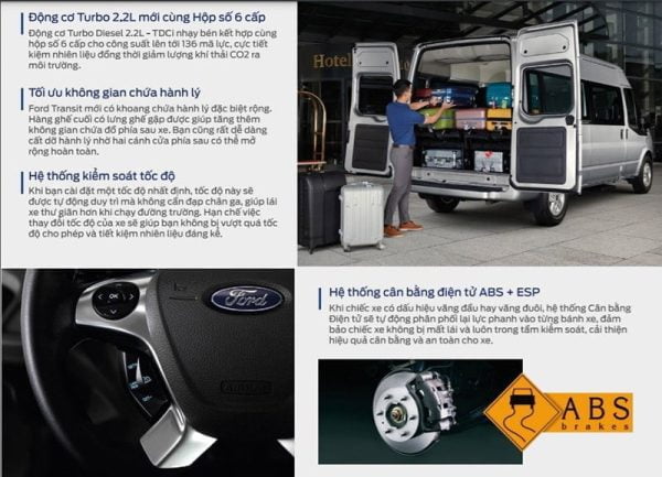 Ford Transit 2024 giá lăn bánh khuyến mãi, thông số kỹ thuật, hình ảnh